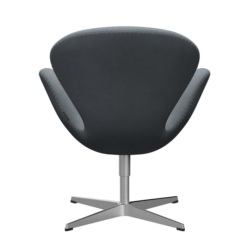 Fritz Hansen Swan Lounge Chair, Satin Brushed Aluminium/Divina Light Grey