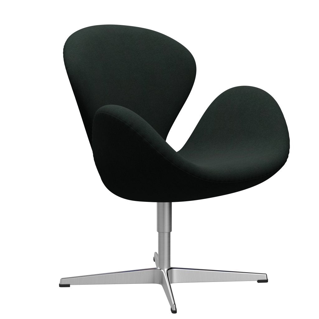 Fritz Hansen Swan Lounge Chair, satén kartáčovaný hliník/uhlík Divina