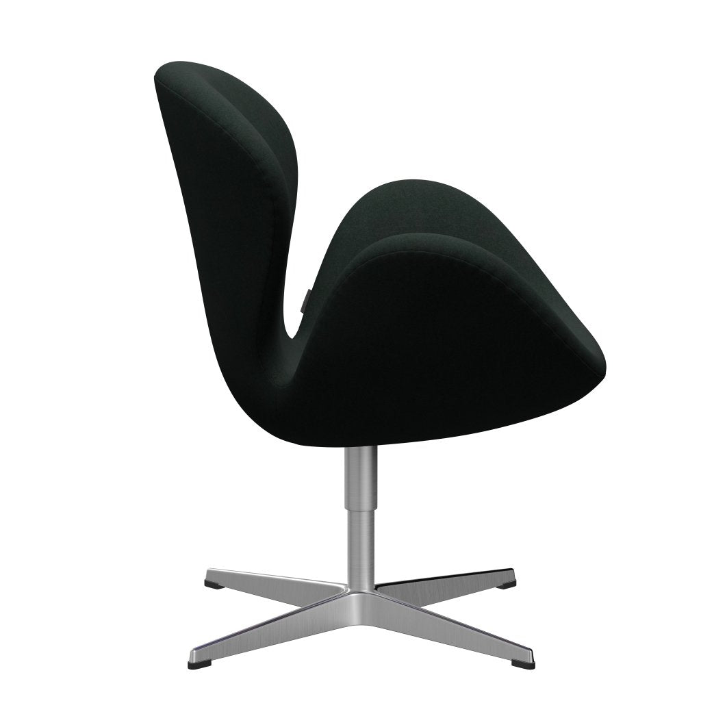 Fritz Hansen Swan Lounge Chair, satén kartáčovaný hliník/uhlík Divina