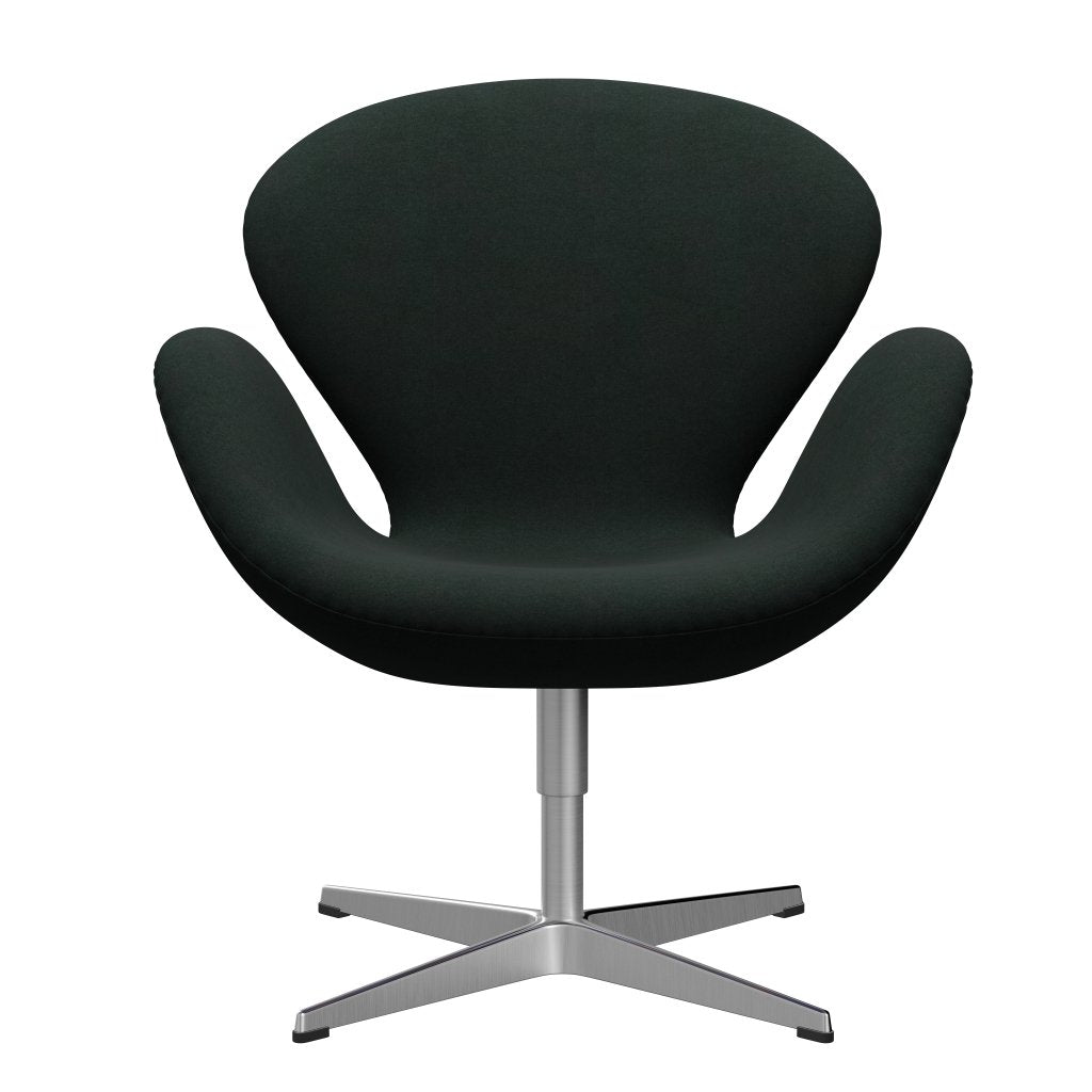 Fritz Hansen Swan Lounge Chair, satén kartáčovaný hliník/uhlík Divina