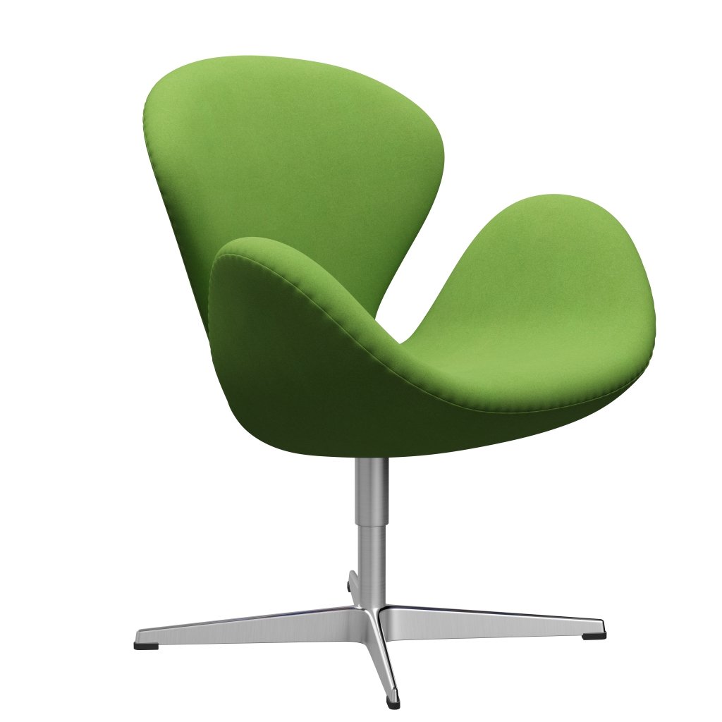 Fritz Hansen Swan Lounge Chair, saténové kartáčované hliníkové/Divina Lime Light