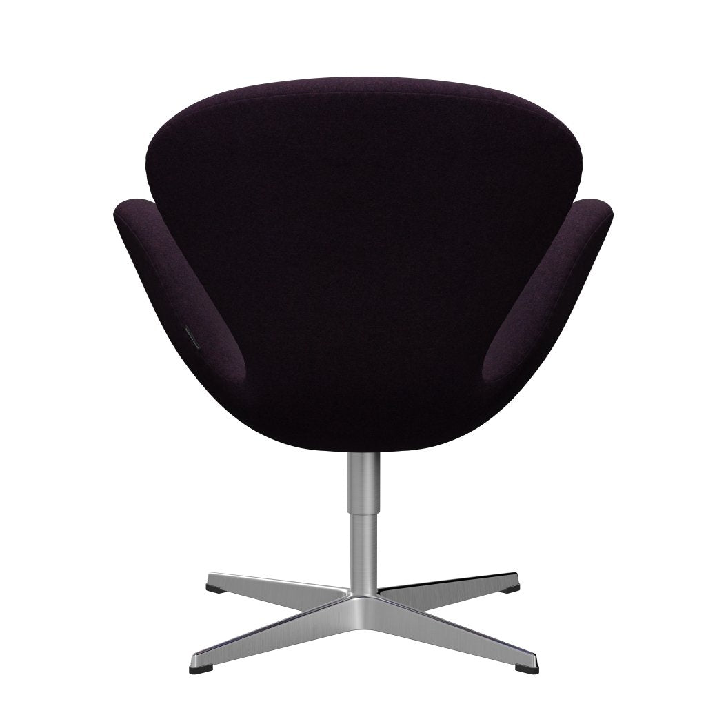 Fritz Hansen Swan Lounge Chair, satén kartáčovaný hliník/divina MD Aubergin