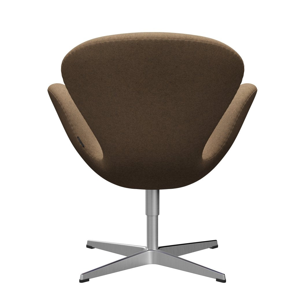 Fritz Hansen Swan Lounge Chair, satén kartáčovaný hliník/Divina MD Café Latte