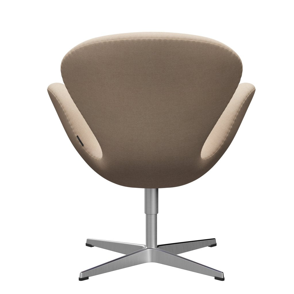 Fritz Hansen Swan Lounge Chair, Satin Brushed Aluminium/Divina Md Crème