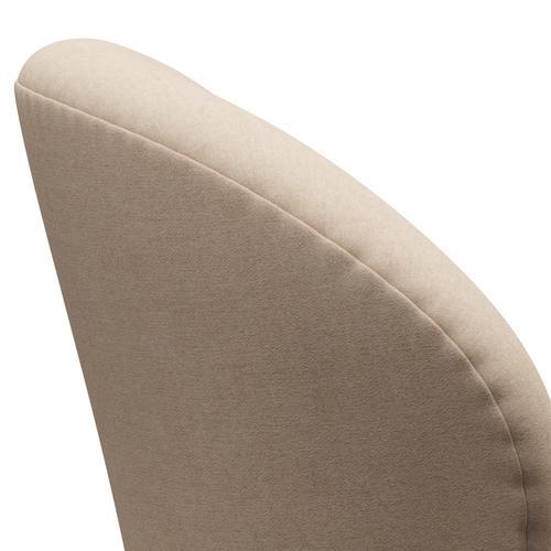 Fritz Hansen Swan Lounge Chair, Satin Brushed Aluminium/Divina Md Crème