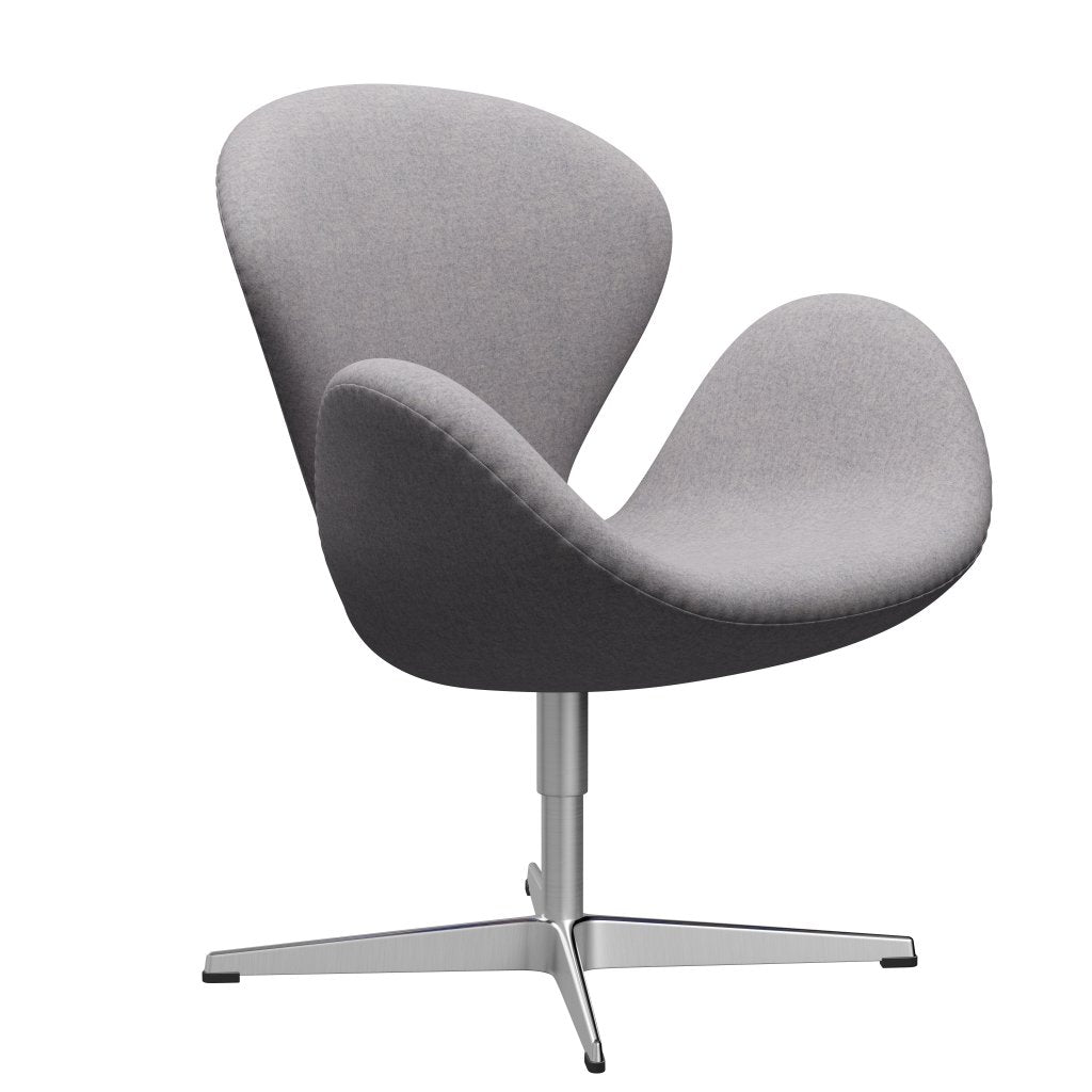 Fritz Hansen Swan Lounge Chair, satén kartáčovaný hliník/divina md chladná světle šedá