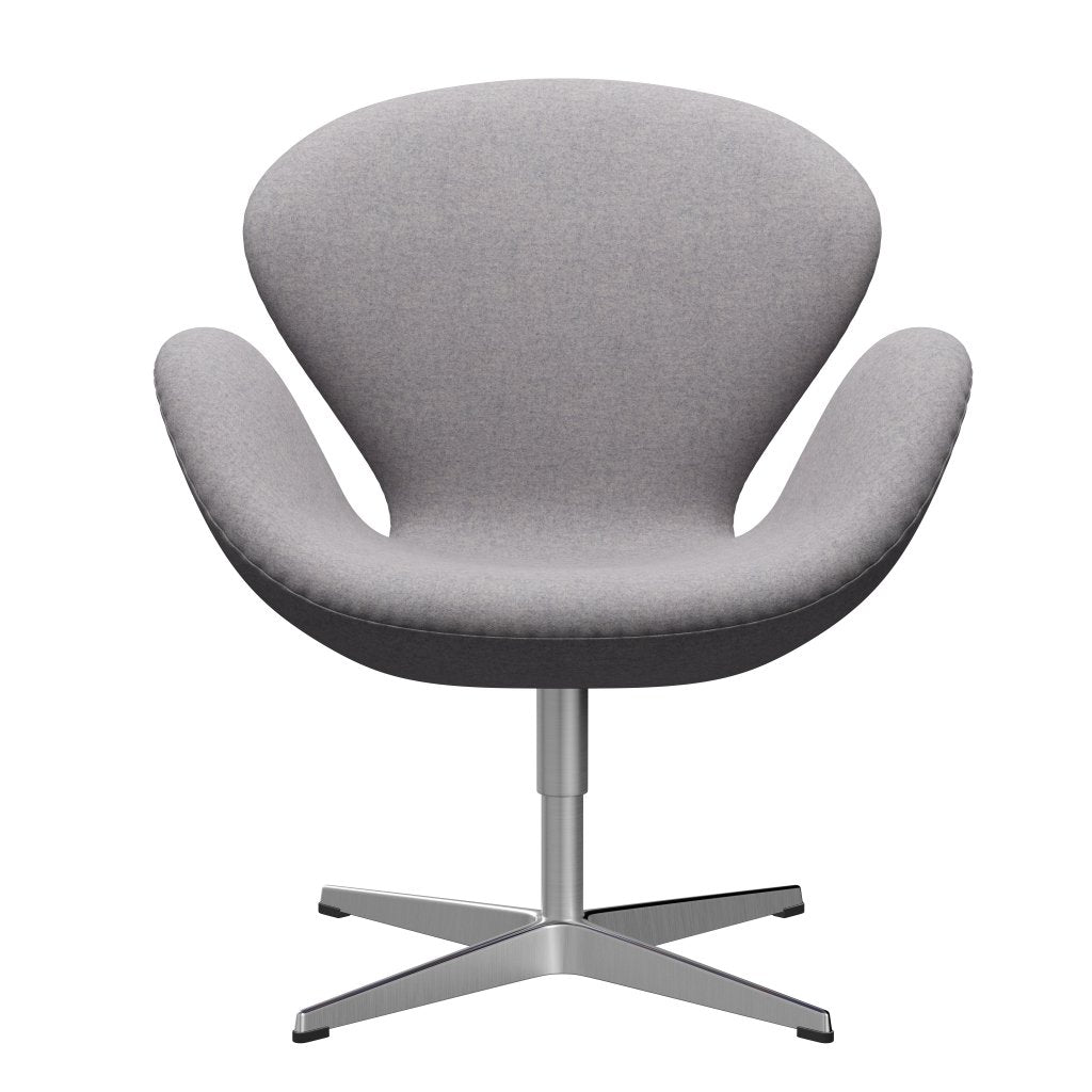 Fritz Hansen Swan Lounge Chair, satén kartáčovaný hliník/divina md chladná světle šedá