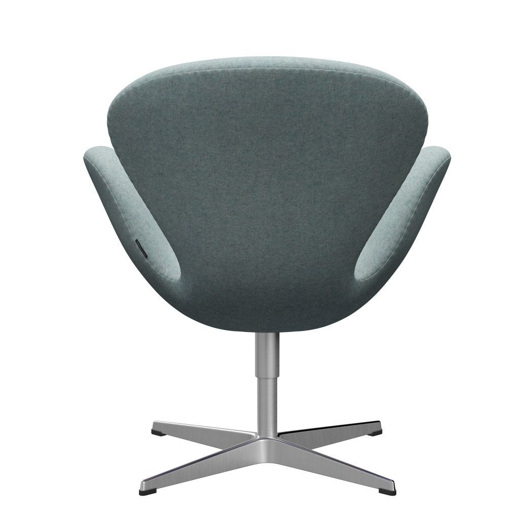 Fritz Hansen Swan Lounge Chair, Satin Brushed Aluminium/Divina Md Mint