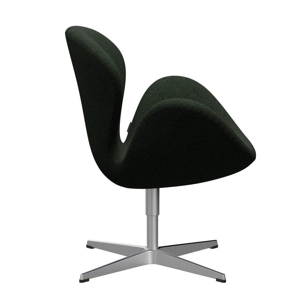 Fritz Hansen Swan Lounge Chair, satén kartáčovaný hliník/Divina MD Moss Green