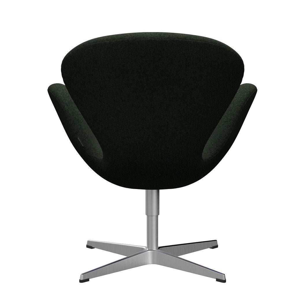 Fritz Hansen Swan Lounge Chair, Satin Brushed Aluminium/Divina Md Moss Green