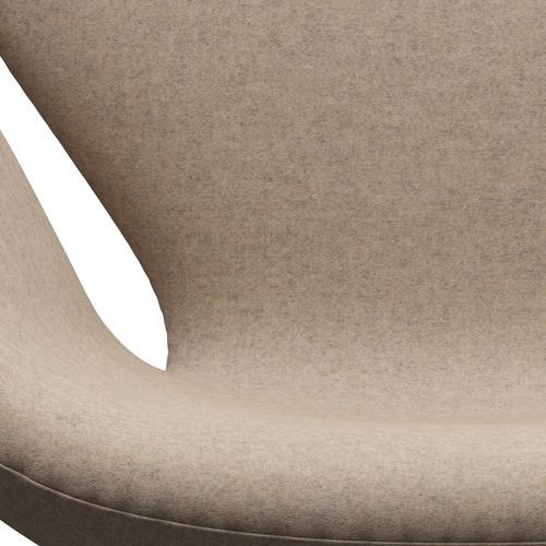 Fritz Hansen Swan Lounge Chair, saténově kartáčované hliníkové/divina MD pískové barvy