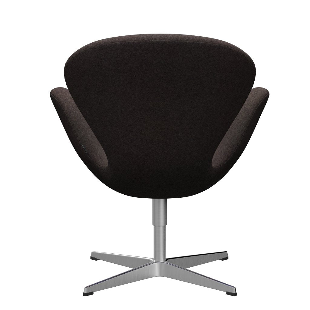 Fritz Hansen Swan Lounge Chair, satén kartáčovaný hliník/Divina MD čokoláda