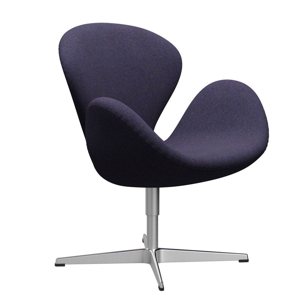 Fritz Hansen Swan Lounge Chair, satén kartáčovaný hliník/divina md zaprášená modrá modrá