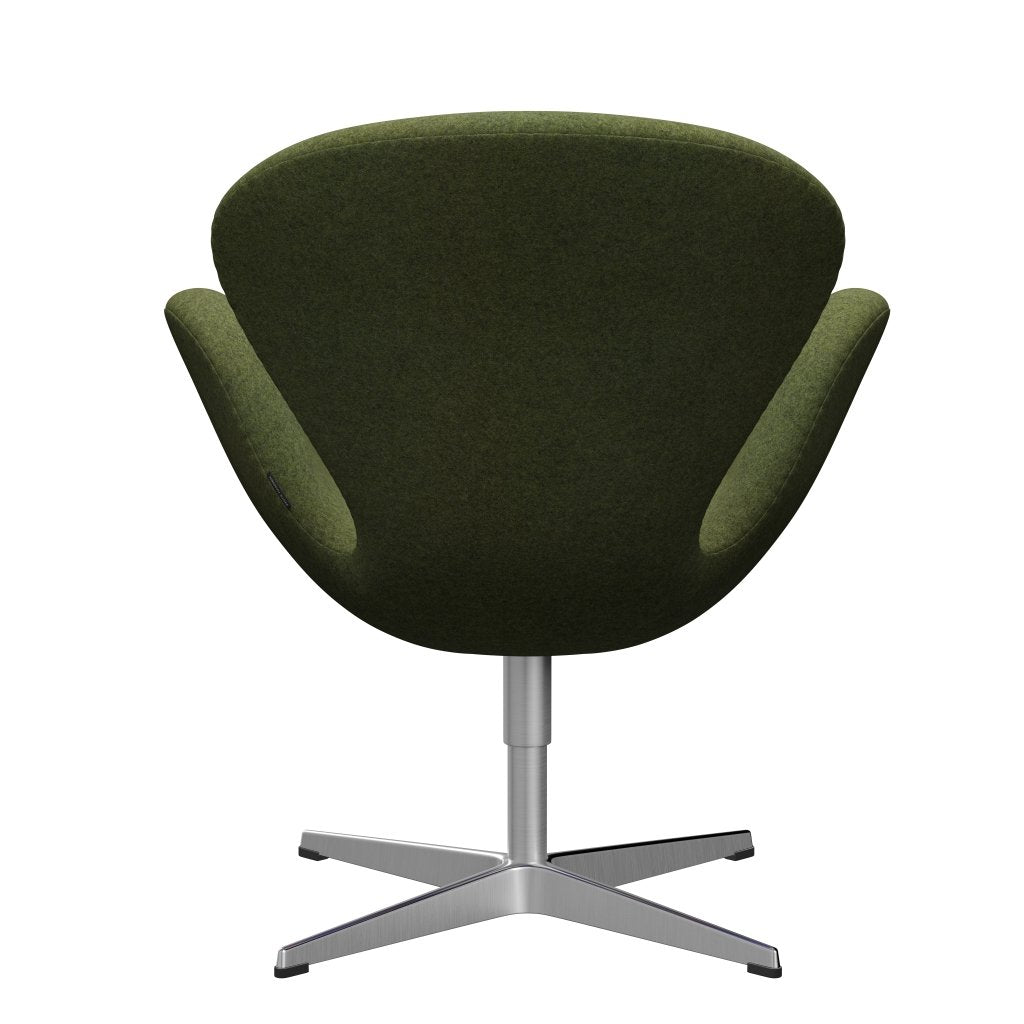 Fritz Hansen Swan Lounge Chair, satén kartáčovaný hliník/Divina MD Wintergreen