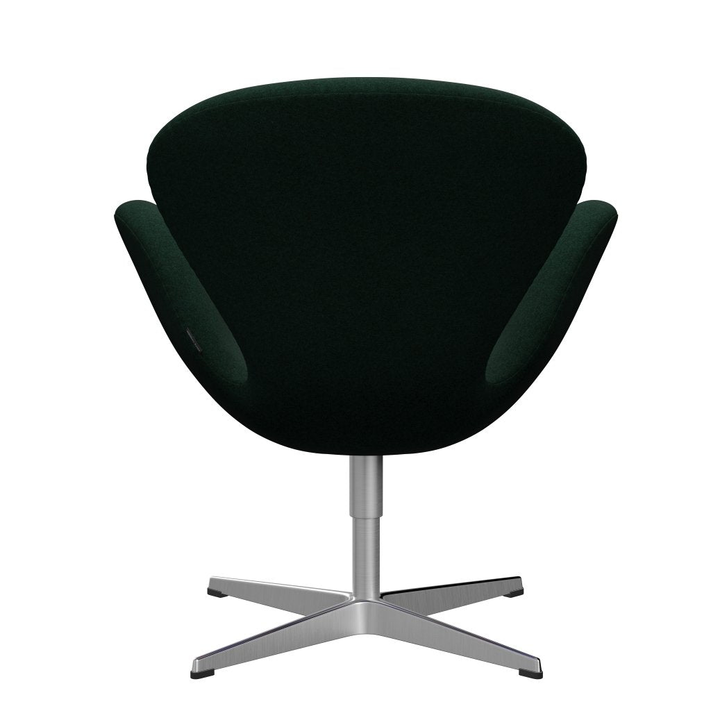 Fritz Hansen Swan Lounge Chair, saténová kartáčovaná hliník/Divina Melange Dark Green (871)