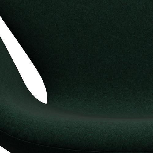 Fritz Hansen Swan Lounge Chair, saténová kartáčovaná hliník/Divina Melange Dark Green (871)