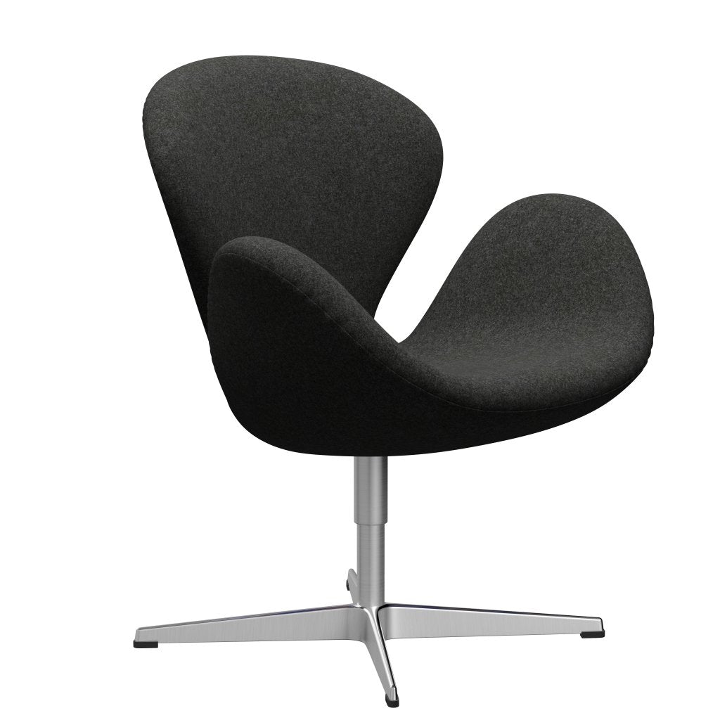 Fritz Hansen Swan Lounge Chair, satén kartáčovaný hliník/divina melange šedá