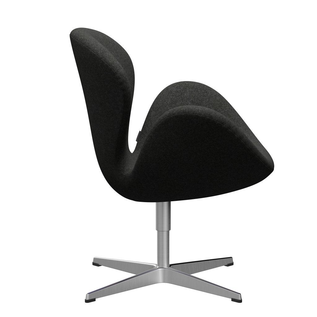 Fritz Hansen Swan Lounge Chair, satén kartáčovaný hliník/divina melange šedá