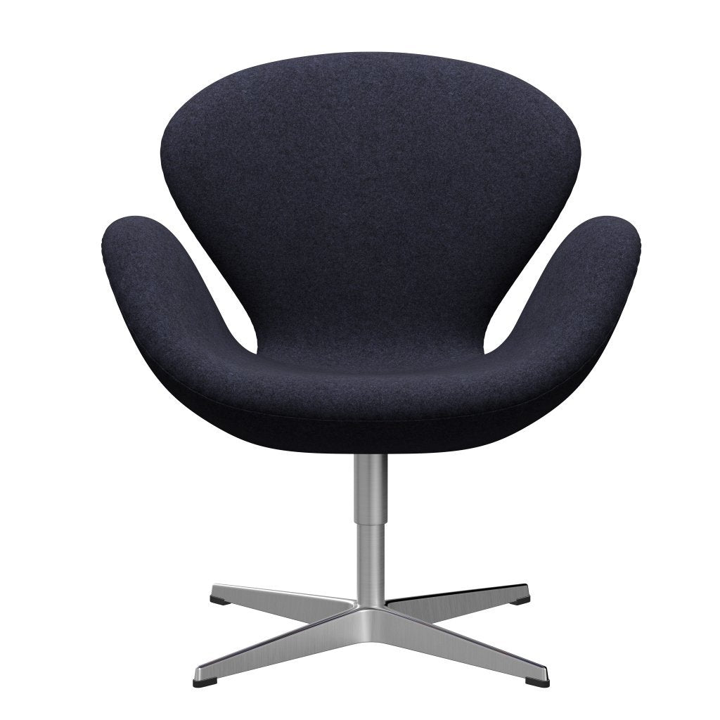 Fritz Hansen Swan Lounge Chair, Satin Brushed Aluminium/Divina Melange Grey/Purple