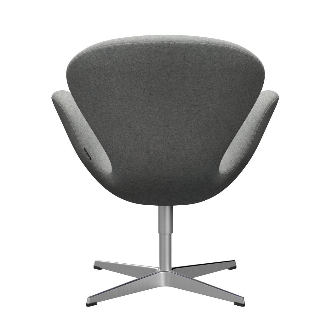 Fritz Hansen Swan Lounge Chair, satén kartáčovaný hliník/divina melange světle šedá