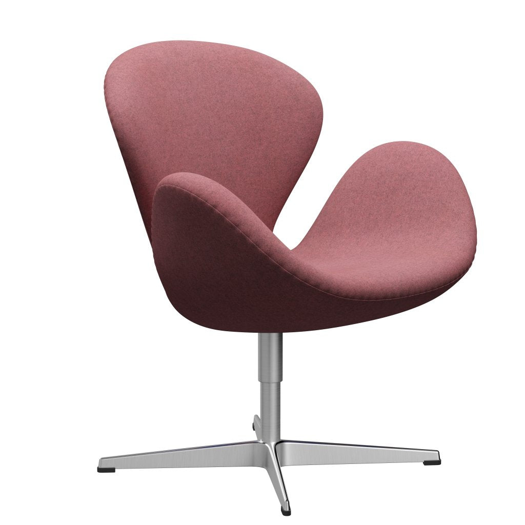 Fritz Hansen Swan Lounge Chair, saténová kartáčovaná hliník/divina melange růžová