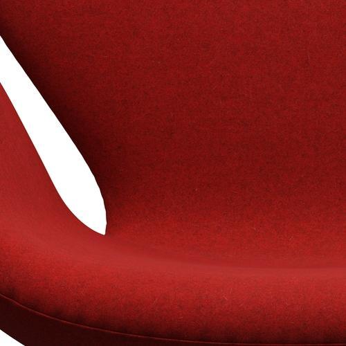 Fritz Hansen Swan Lounge Chair, Satin Brushed Aluminium/Divina Melange Red