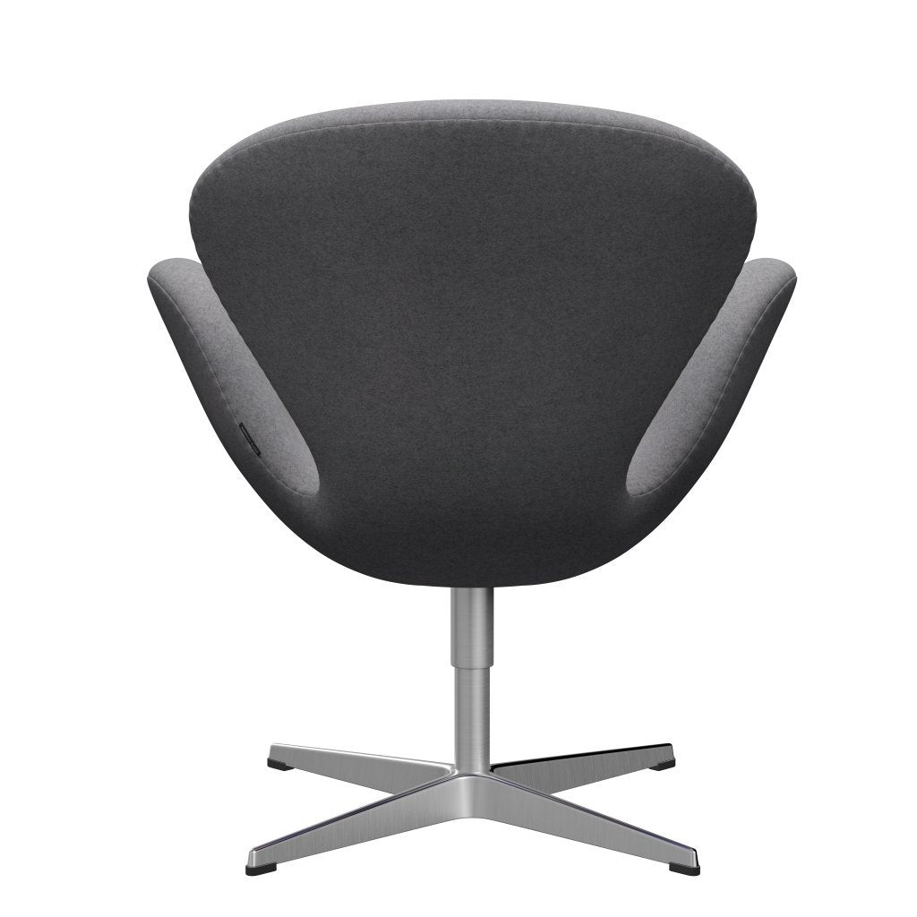 Fritz Hansen Swan Lounge Chair, satén kartáčovaný hliník/divina melange kámen šedá