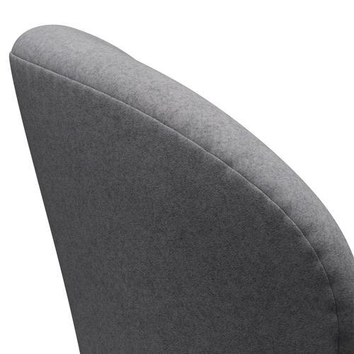 Fritz Hansen Swan Lounge Chair, Satin Brushed Aluminium/Divina Melange Stone Grey