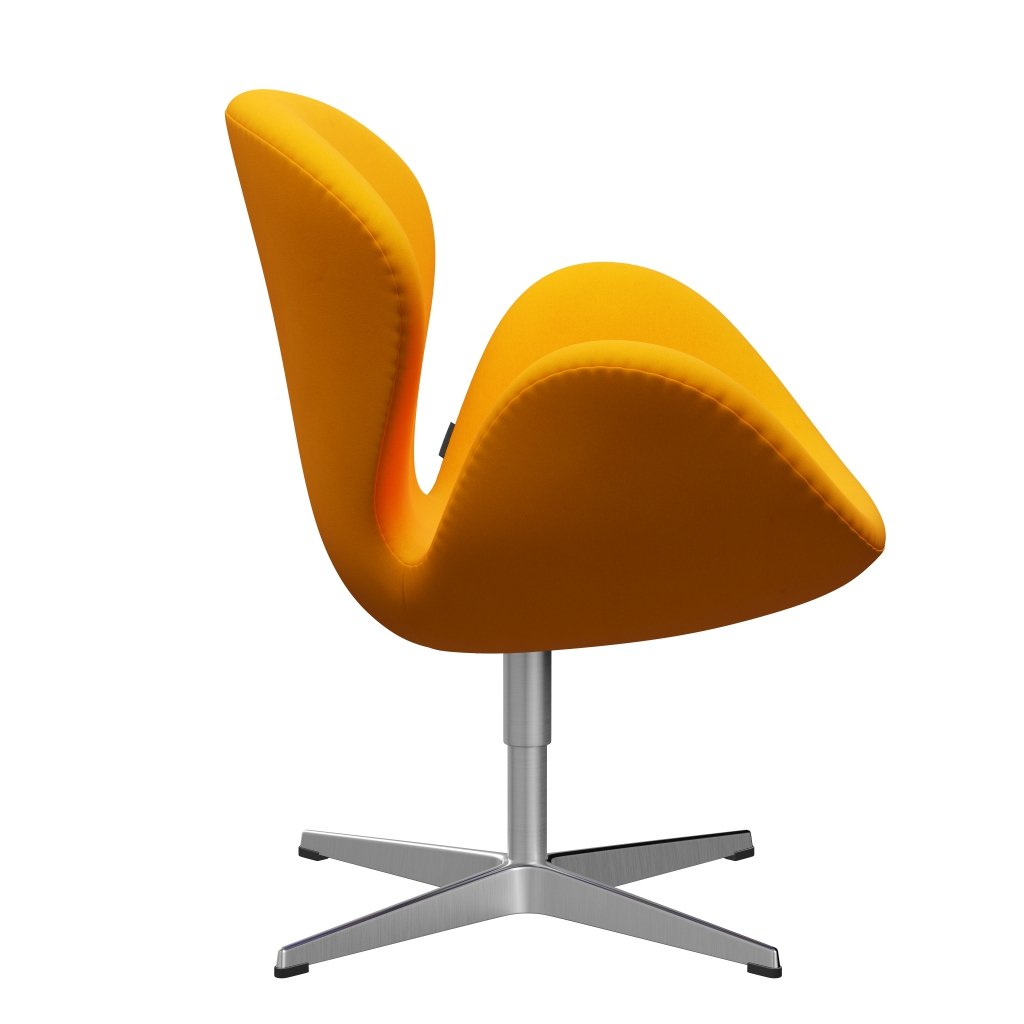 Fritz Hansen Swan Lounge Chair, Satin Brushed Aluminium/Divina Orange (426)