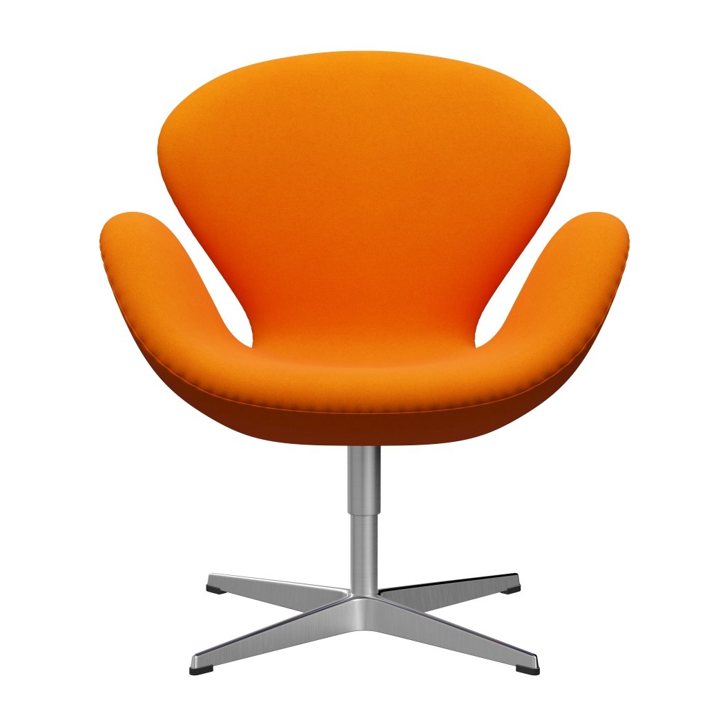 Fritz Hansen Swan Lounge Chair, satén kartáčovaný hliník/Divina Orange Dark