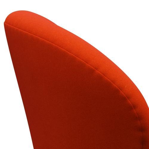 Fritz Hansen Swan Lounge Chair, Satin Brushed Aluminium/Divina Orange/Red