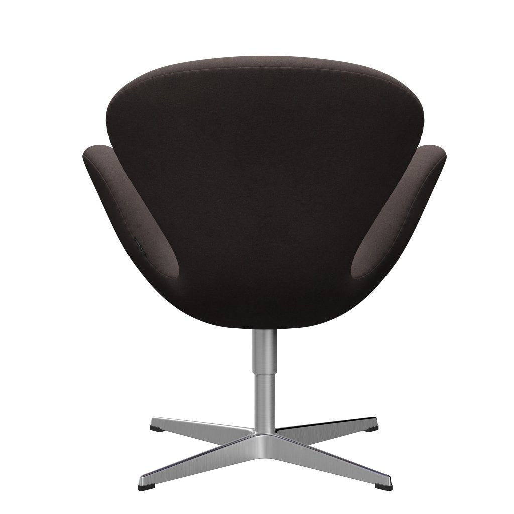 Fritz Hansen Swan Lounge Chair, satén kartáčovaný hliník/divina Pastel Brown