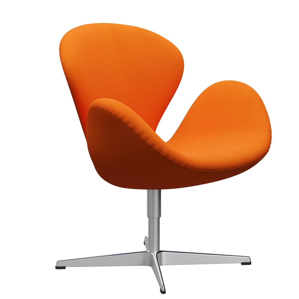 Fritz Hansen Swan Lounge Chair, satén kartáčovaný hliník/Divina Pastello Orange