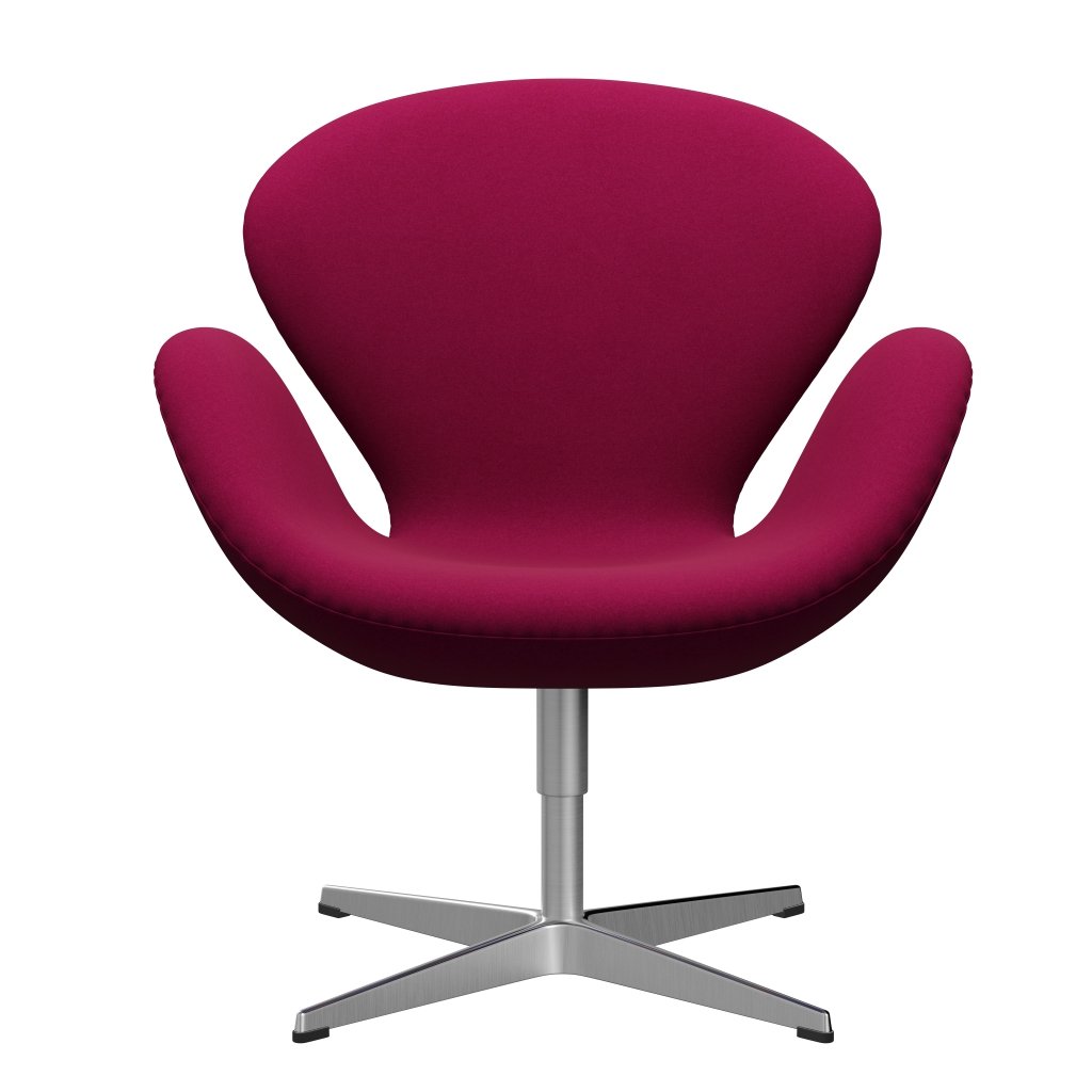 Fritz Hansen Swan Lounge Chair, satén kartáčovaný hliník/Divina Pink Dark