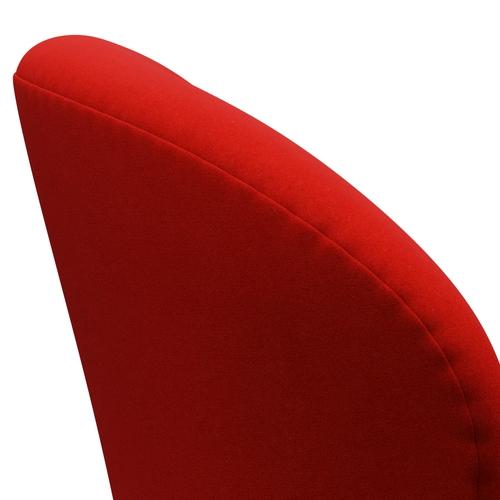 Fritz Hansen Swan Lounge Chair, saténová kartáčovaná hliník/Divina Red (562)