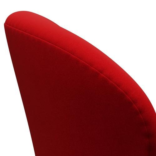 Fritz Hansen Swan Lounge Chair, saténový kartáčovaný hliník/Divina Red (623)