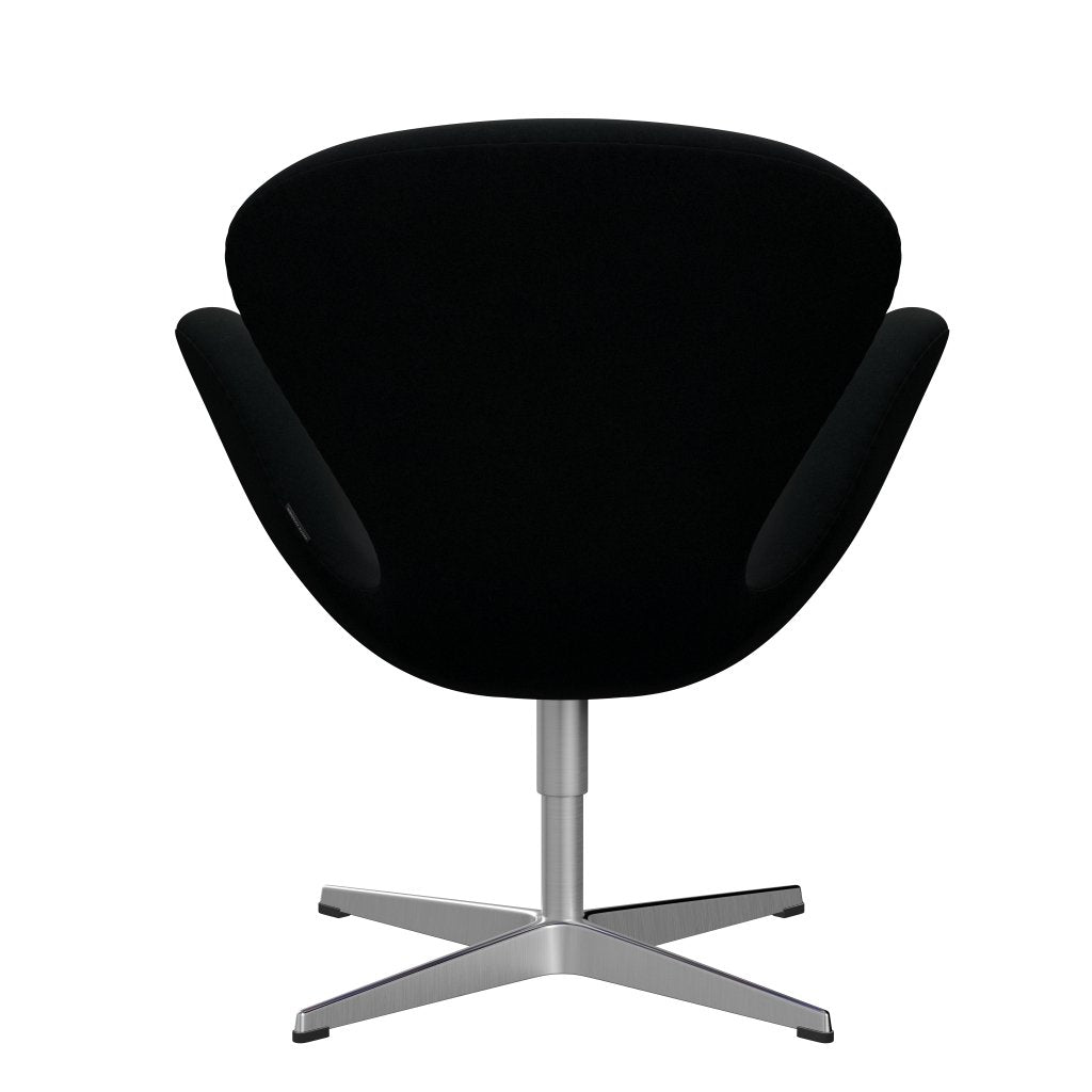 Fritz Hansen Swan Lounge Chair, Satin Brushed Aluminium/Divina Black