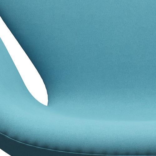 Fritz Hansen Swan Lounge Chair, Satin Brushed Aluminium/Divina Turquoise Light