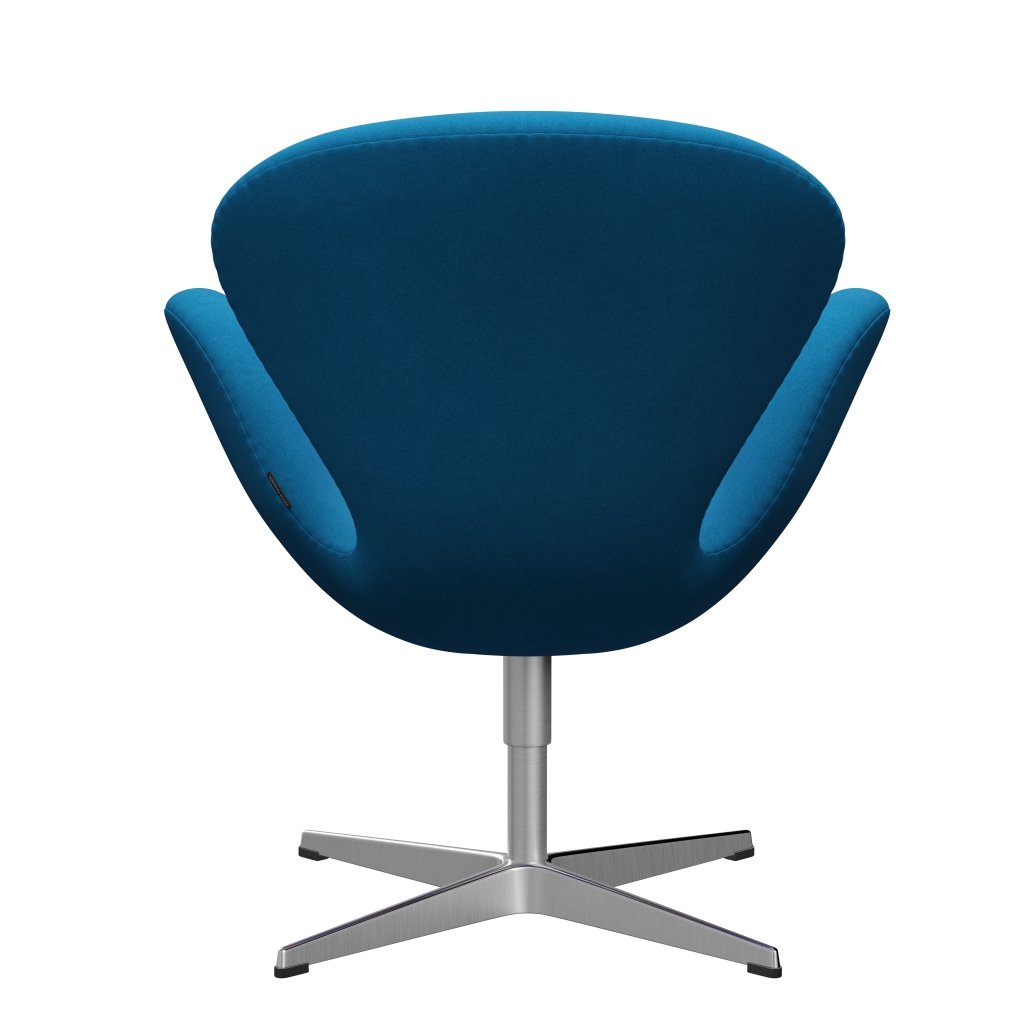 Fritz Hansen Swan Lounge Chair, Satin Brushed Aluminium/Divina Turquoise