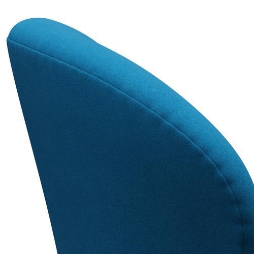 Fritz Hansen Swan Lounge Chair, Satin Brushed Aluminium/Divina Turquoise