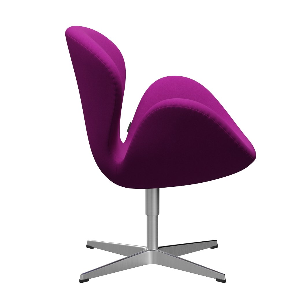 Fritz Hansen Swan Lounge Chair, Satin Brushed Aluminium/Divina Violet (666)