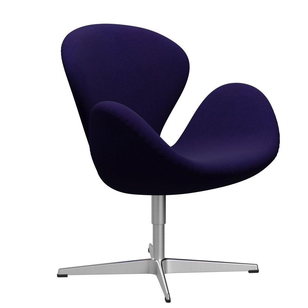 Fritz Hansen Swan Lounge Chair, saténová kartáčovaná hliník/Divina Violet Dark (692)