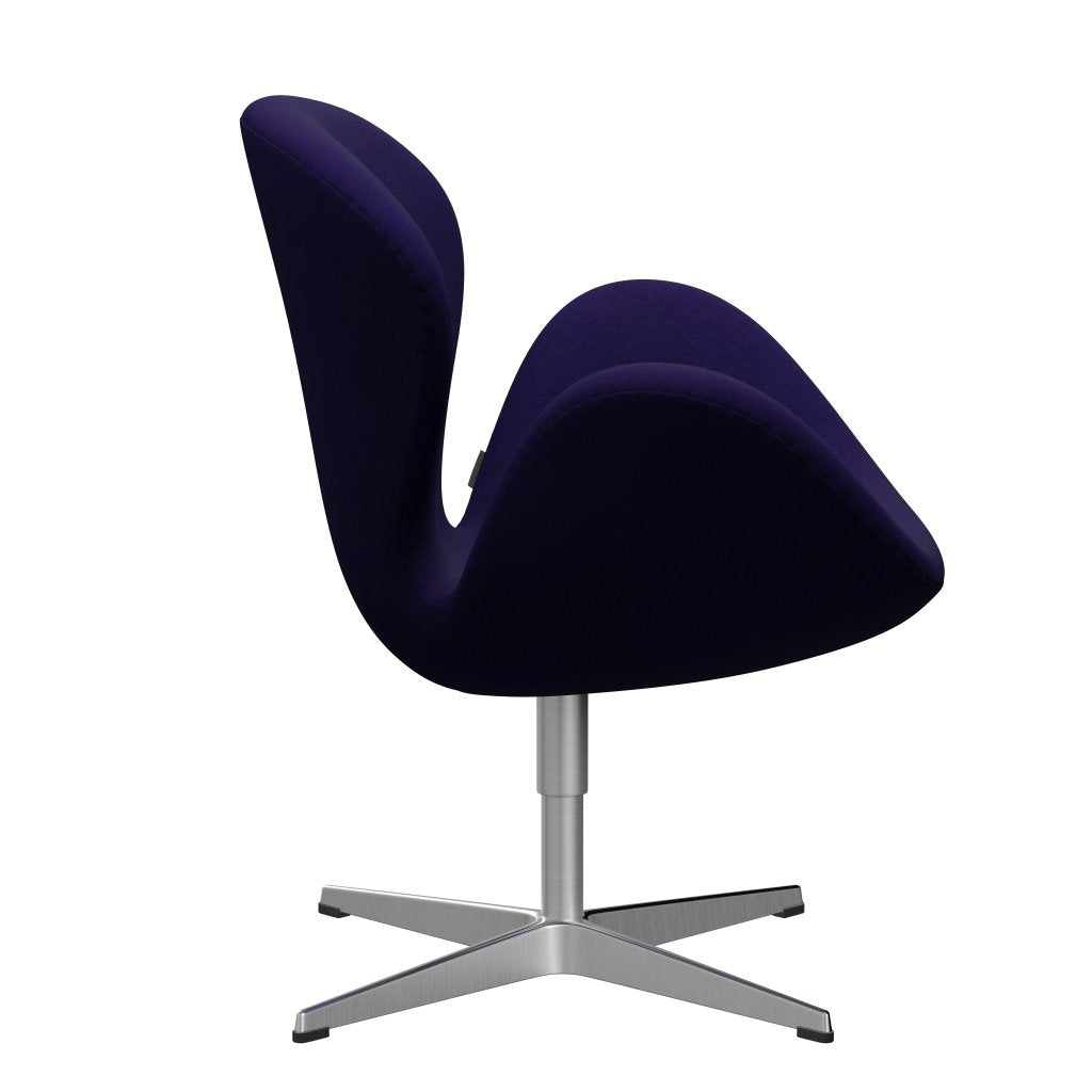 Fritz Hansen Swan Lounge Chair, saténová kartáčovaná hliník/Divina Violet Dark (692)