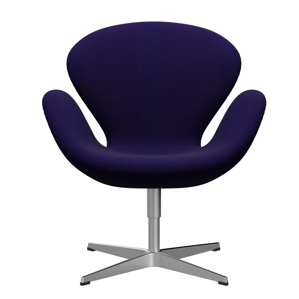 Fritz Hansen Swan Lounge Chair, saténová kartáčovaná hliník/Divina Violet Dark (692)