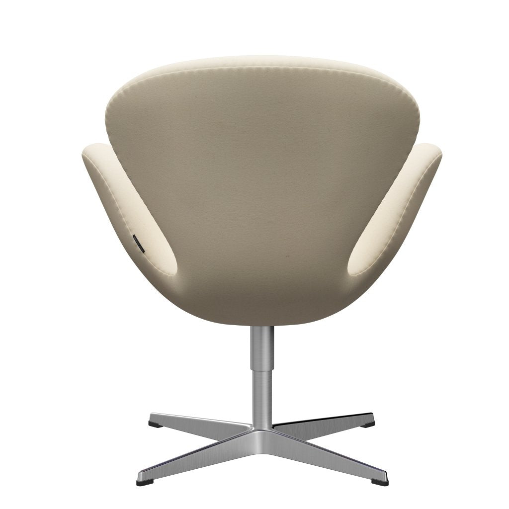 Fritz Hansen Swan Lounge Chair, satén kartáčovaný hliník/divina bílá