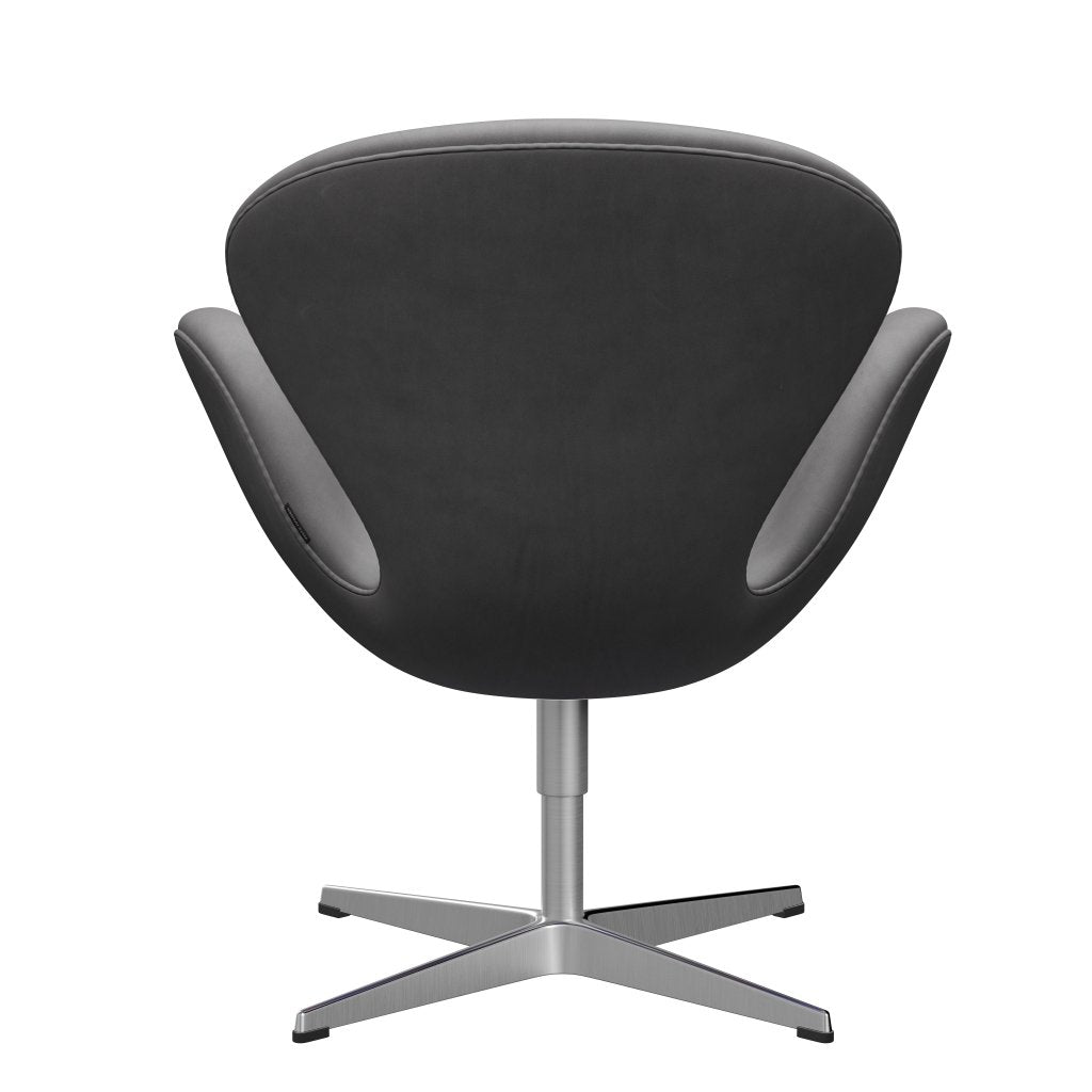 Fritz Hansen Swan Lounge Chair, Satin Brushed Aluminium/Embrace Chocolate