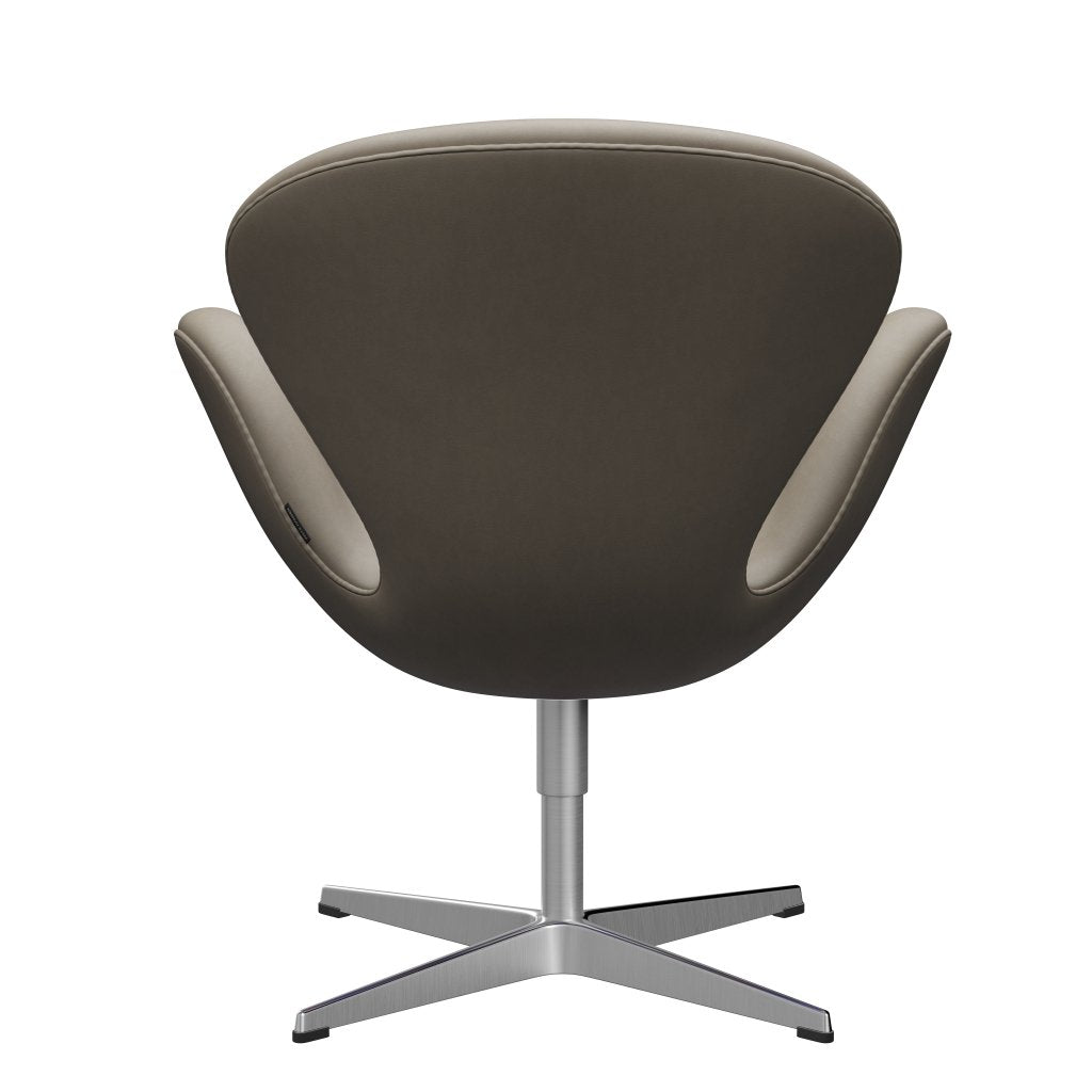 Fritz Hansen Swan Lounge Chair, Satin Brushed Aluminium/Essential Light Grey