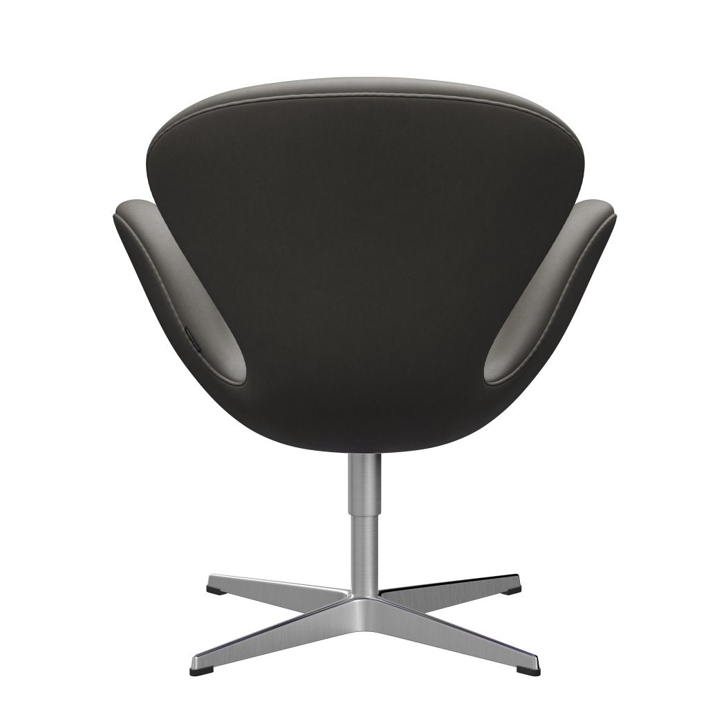 Fritz Hansen Swan Lounge Chair, Satin Brushed Aluminium/Essential Lava