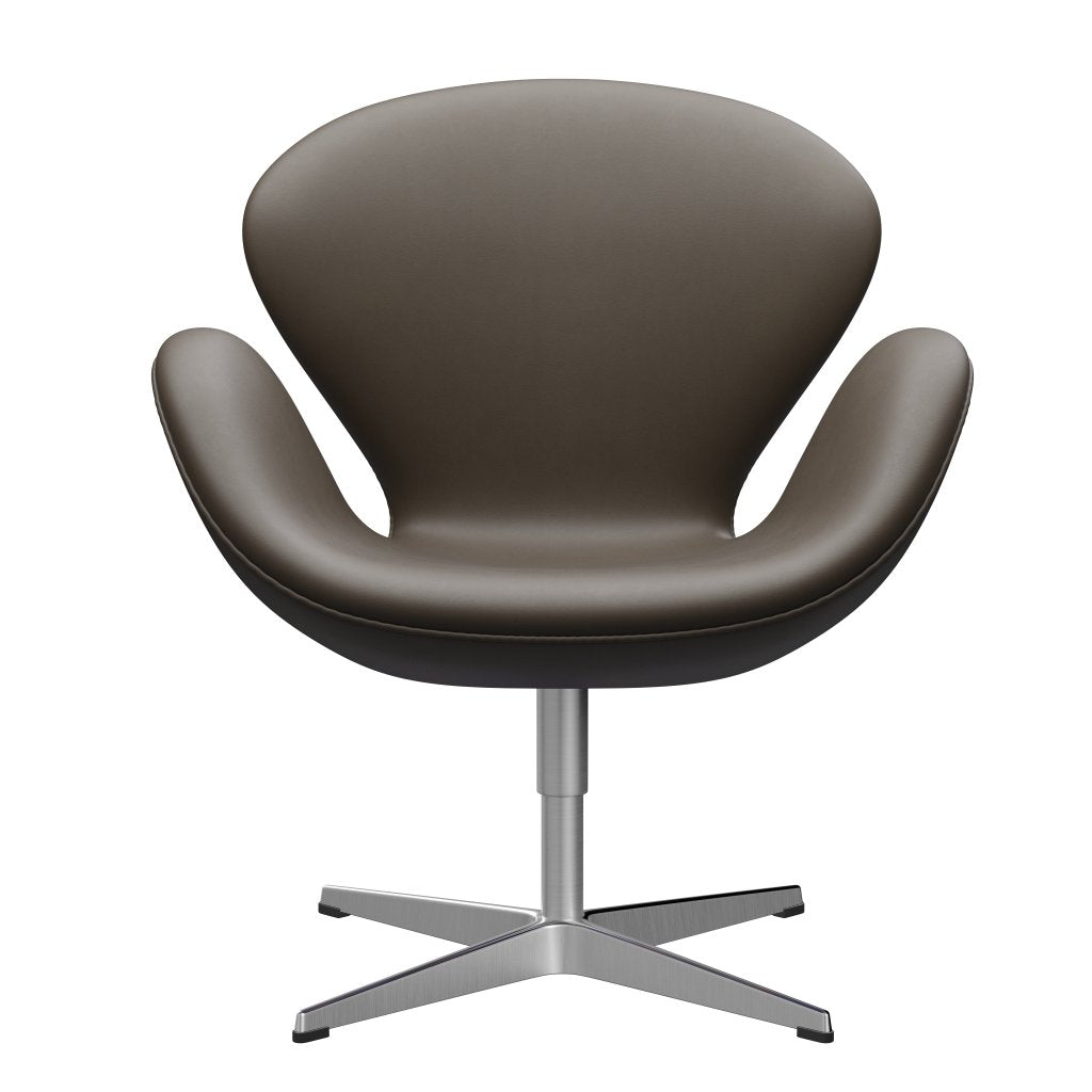 Fritz Hansen Swan Lounge Chair, Satin Brushed Aluminium/Essential Stone