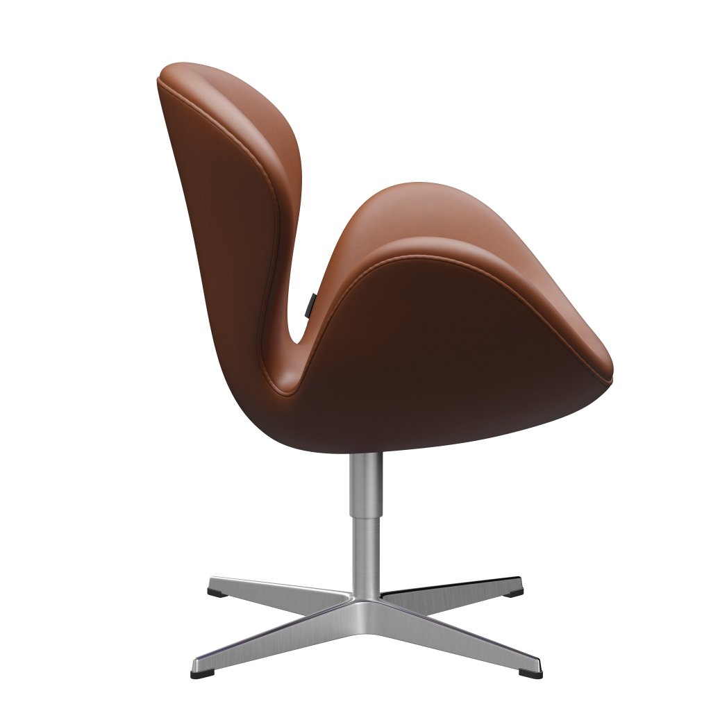 Fritz Hansen Swan Lounge Chair, satén kartáčovaný hliník/Essential Walnut